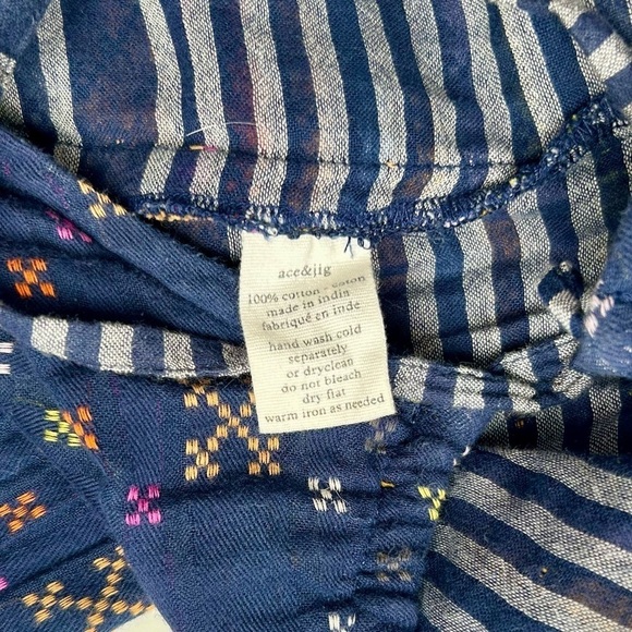 Ace & Jig Tie Neck Jumpsuit Sleeveless Jumper Overall Onesie Romper Blue Size XS - Picture 11 of 11